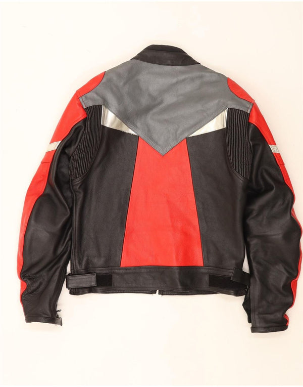 Jaqueta vintage masculina Motorstyle Racer UK 42 XL Colorblock multicolorido