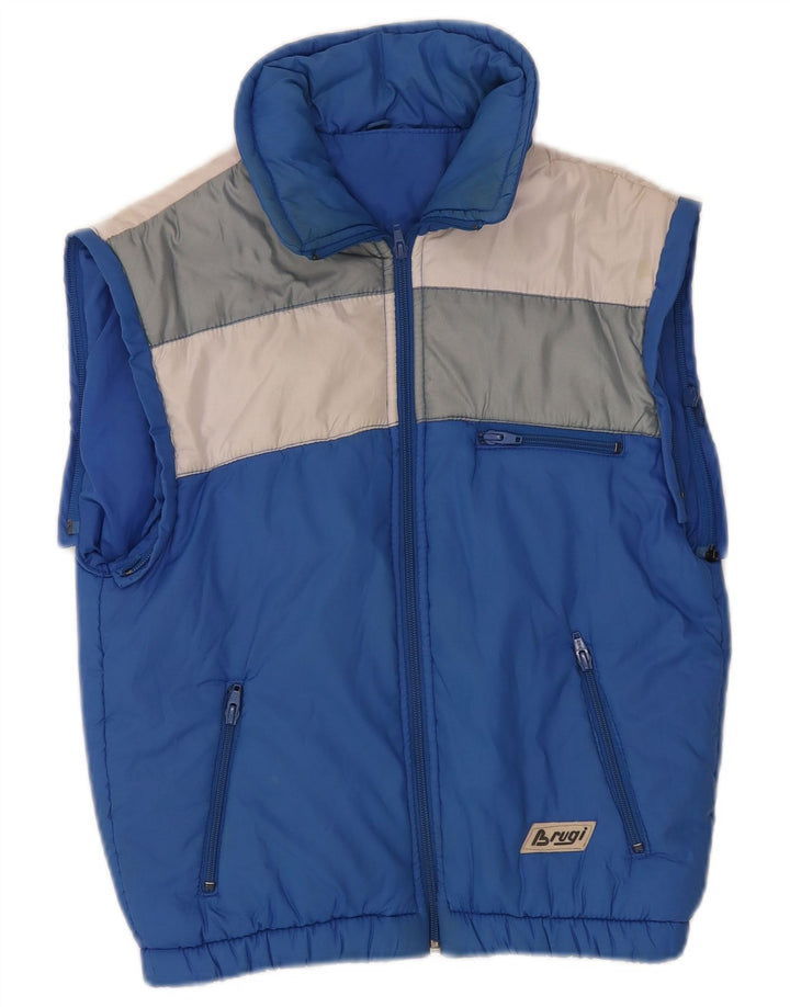 Colete acolchoado feminino Brugi IT 38 XS azul colorblock poliamida