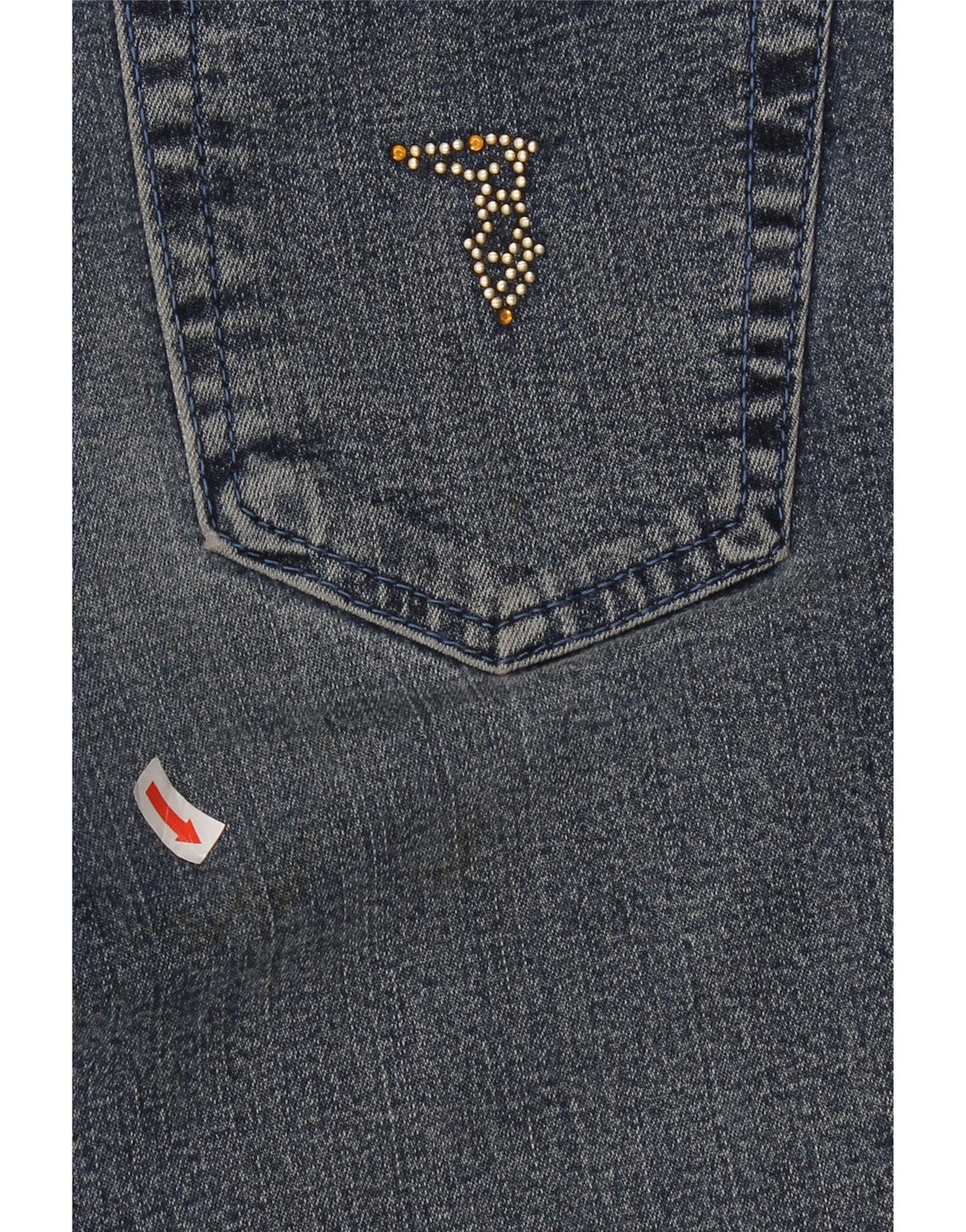 Jeans retos femininos Trussardi W29 L30 algodão azul