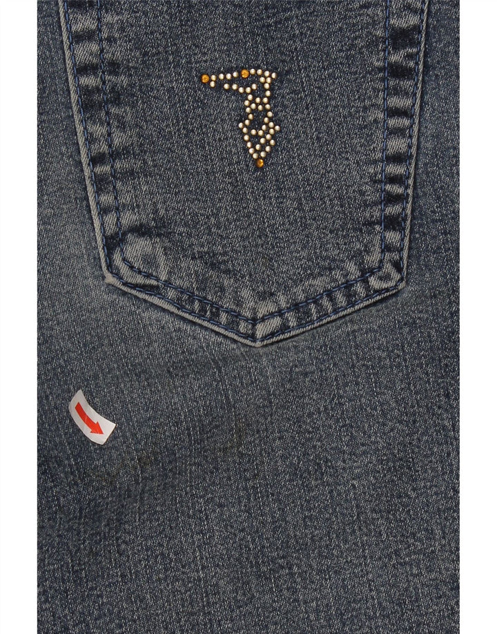 Jeans retos femininos Trussardi W29 L30 algodão azul