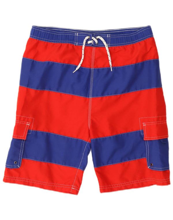 Shorts de natação para meninos John Lewis 11-12 anos listrado vermelho