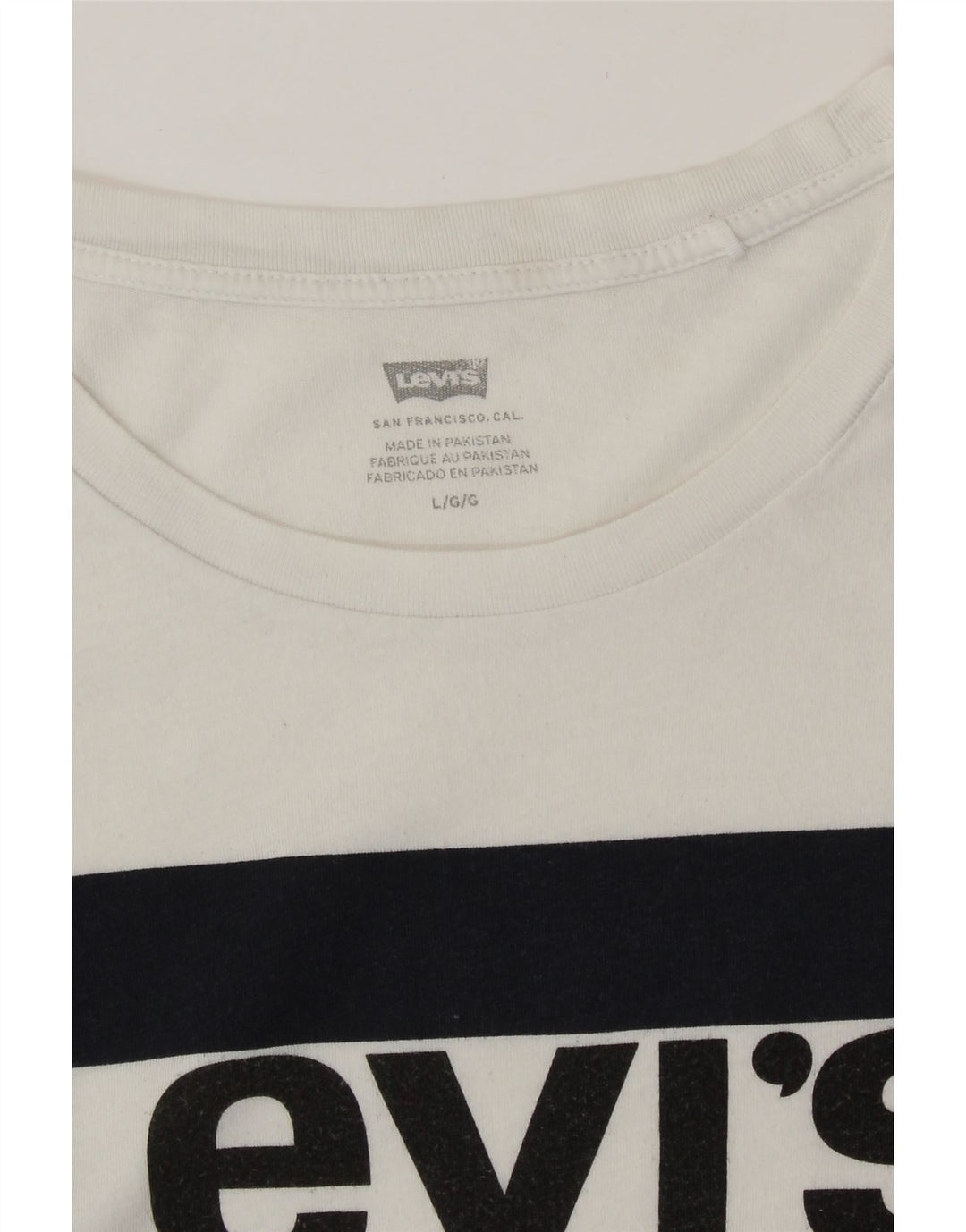 Camiseta feminina gráfica LEVI'S UK 16 grande branca