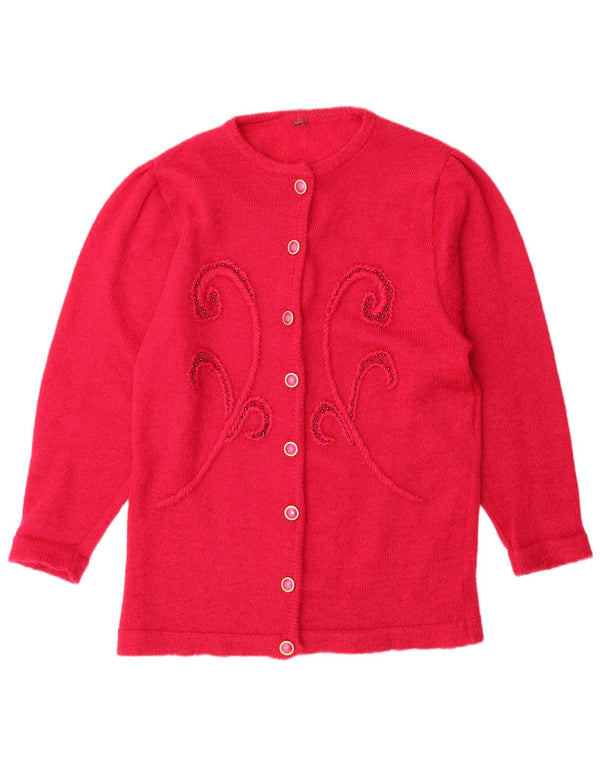 Suéter Cardigan Feminino Vintage UK 18 XL Rosa Floral