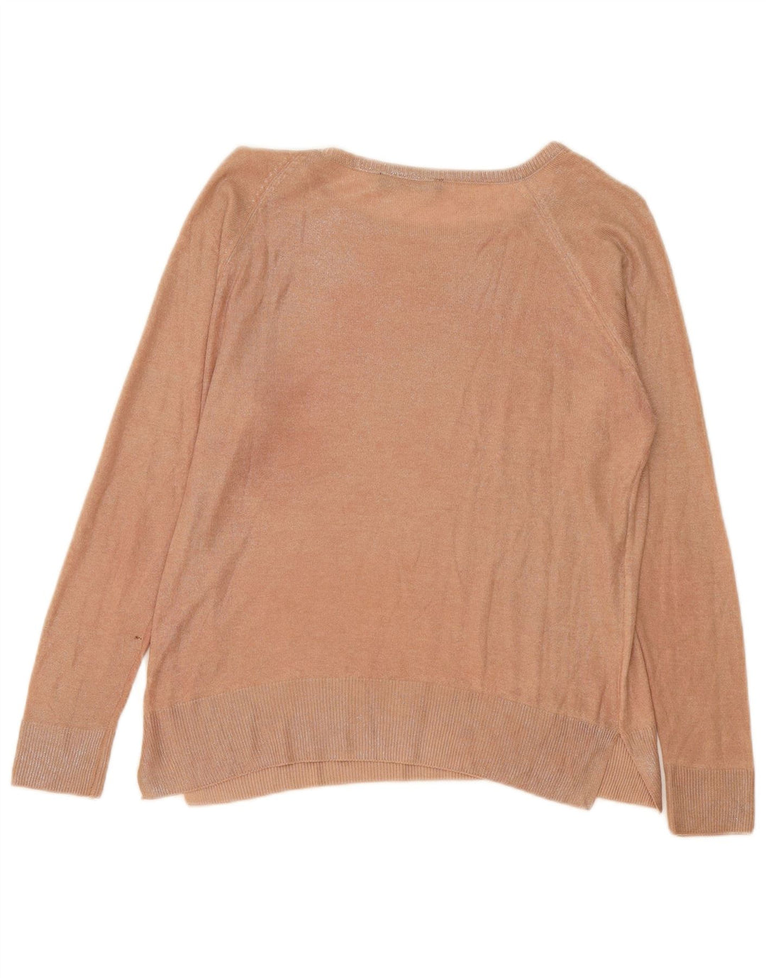 Suéter feminino Zara com gola canoa Reino Unido 14 médio bege