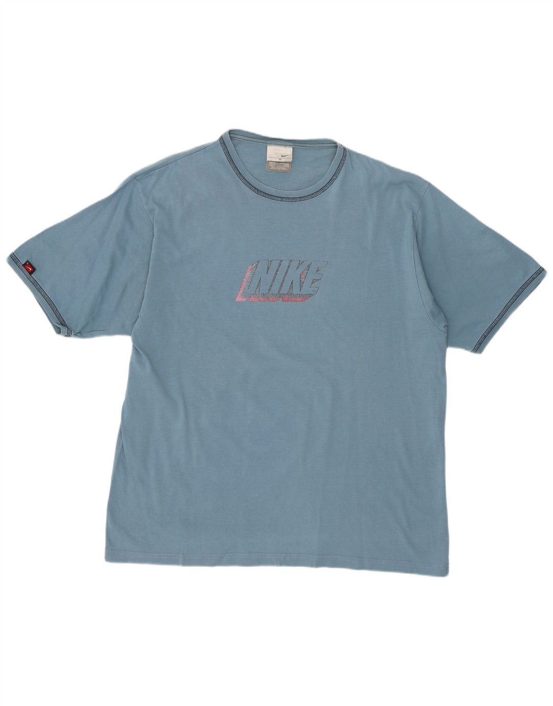 Camiseta gráfica masculina NIKE UK 39/41 algodão azul médio