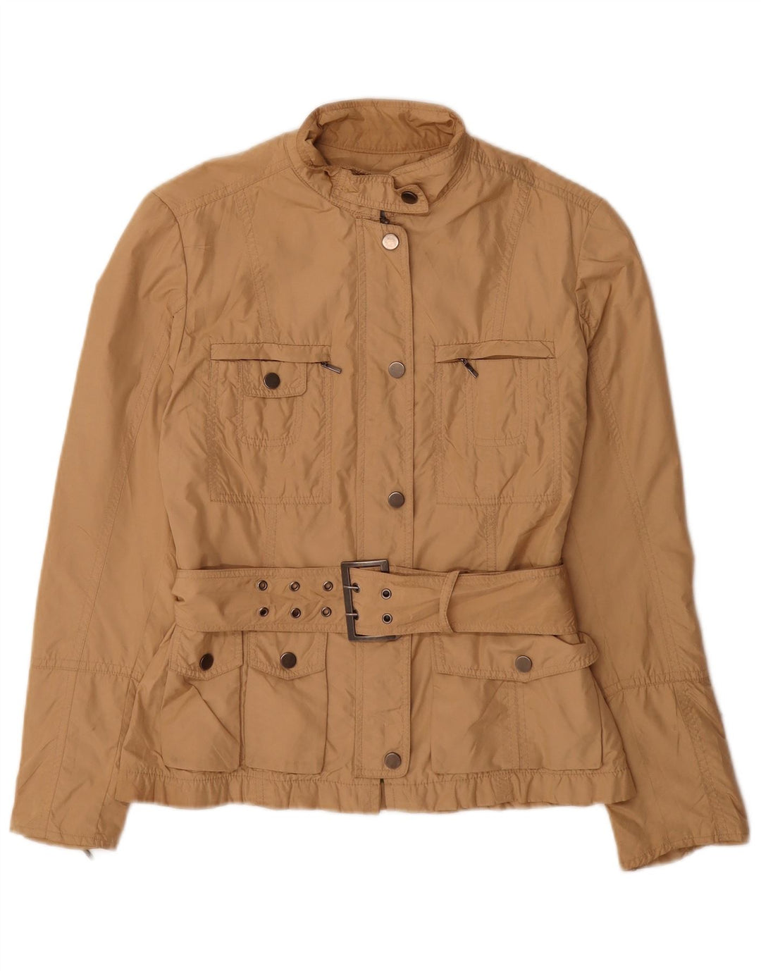 Jaqueta utilitária feminina Zara UK 12 médio bege