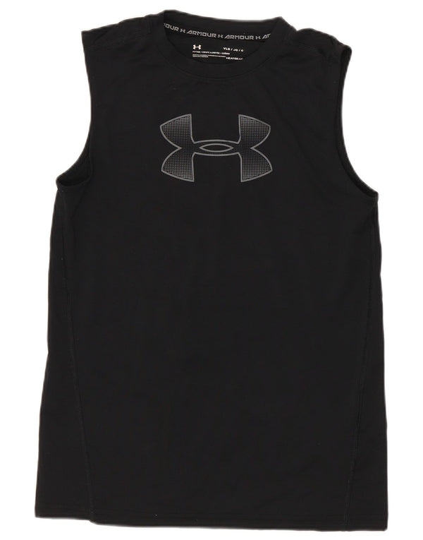 Colete gráfico Under Armour Boys Heat Gear Top 11-12 anos grande preto