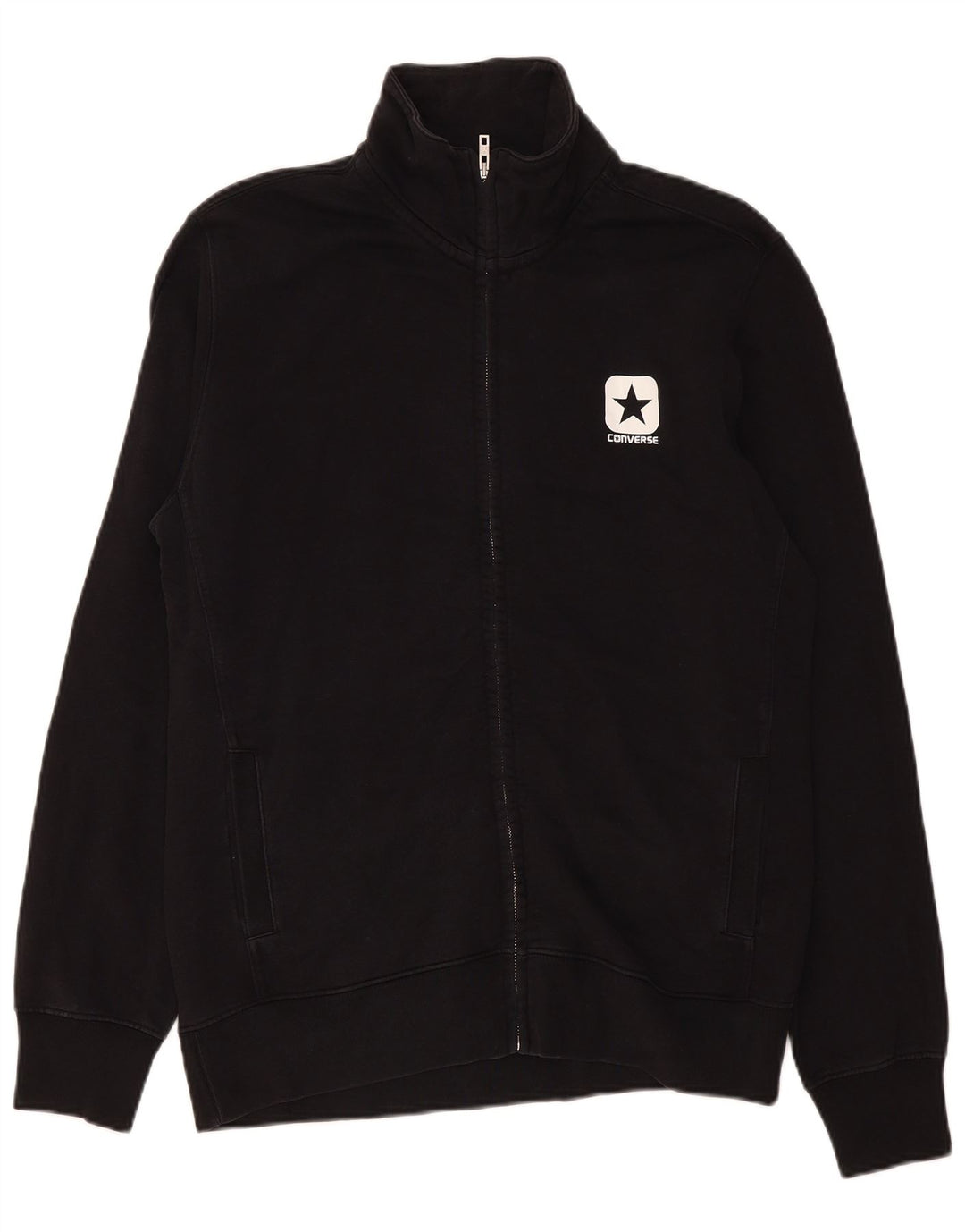 Converse Mens Tracksuit Top Jacket XL Algodão Preto