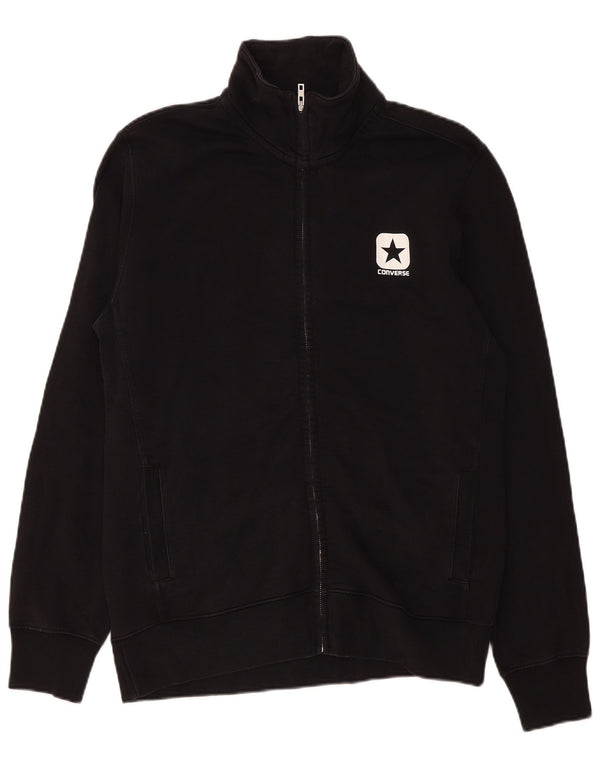 Converse Mens Tracksuit Top Jacket XL Algodão Preto