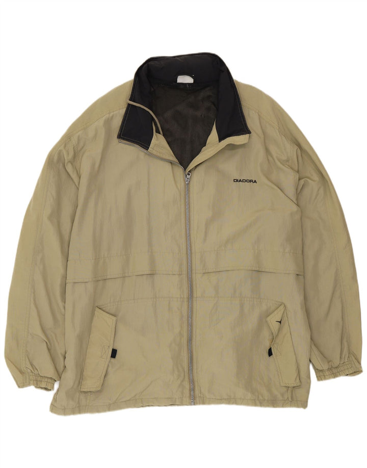 Jaqueta de chuva masculina Diadora UK 40 grande poliamida bege