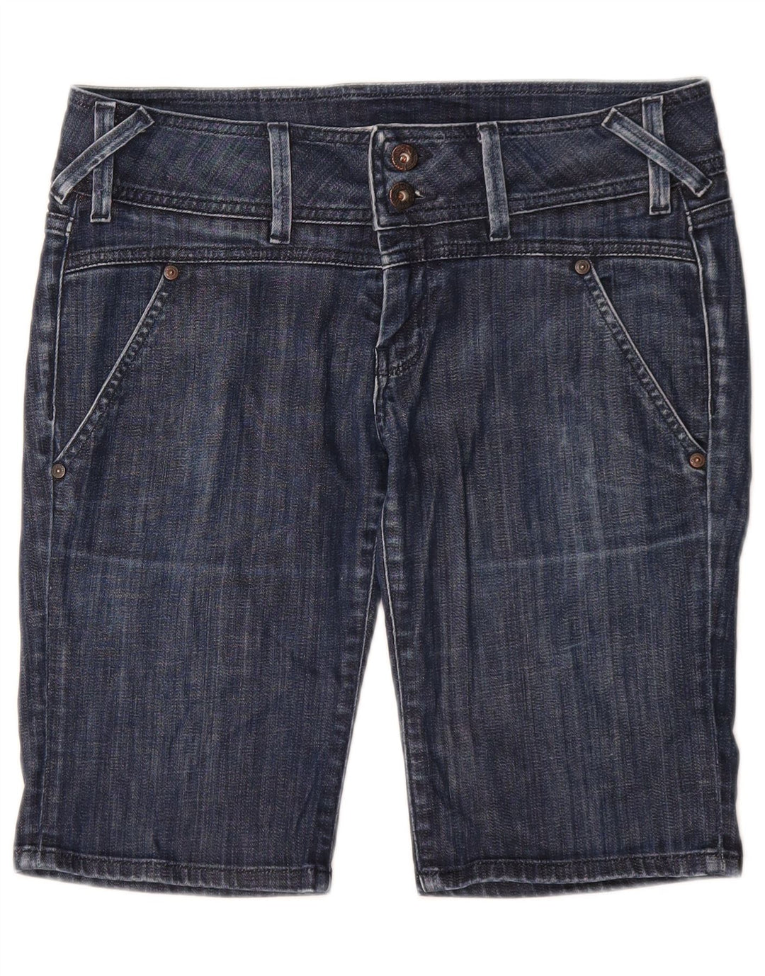 Shorts jeans feminino PEPE Jeans W31 médio azul marinho algodão