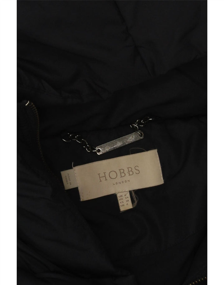 Casaco acolchoado grande com capuz feminino Hobbs UK 8 pequeno poliéster azul marinho