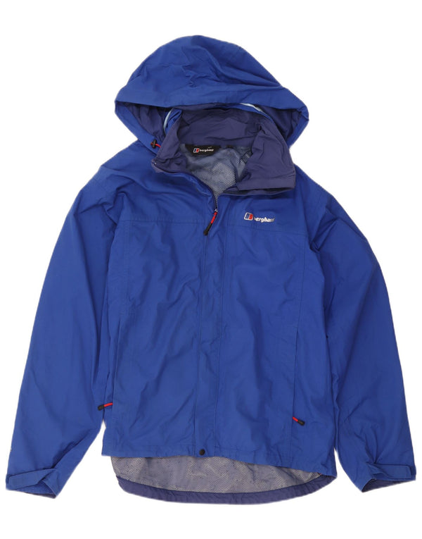 Jaqueta de chuva masculina Berghaus com capuz UK 40 grande poliamida azul