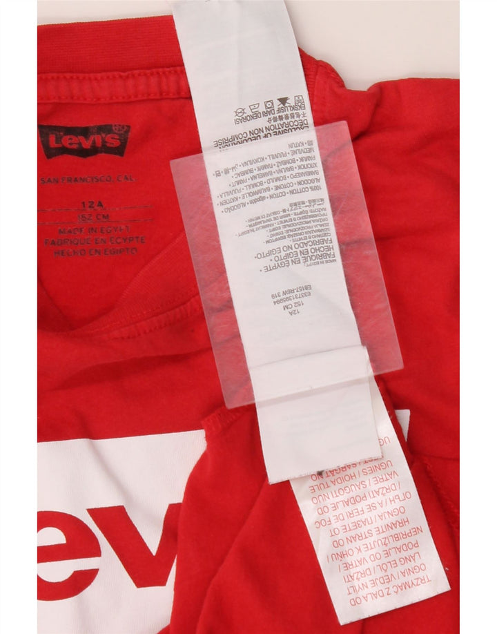 Camiseta gráfica LEVI'S Boys 11-12 anos algodão vermelho