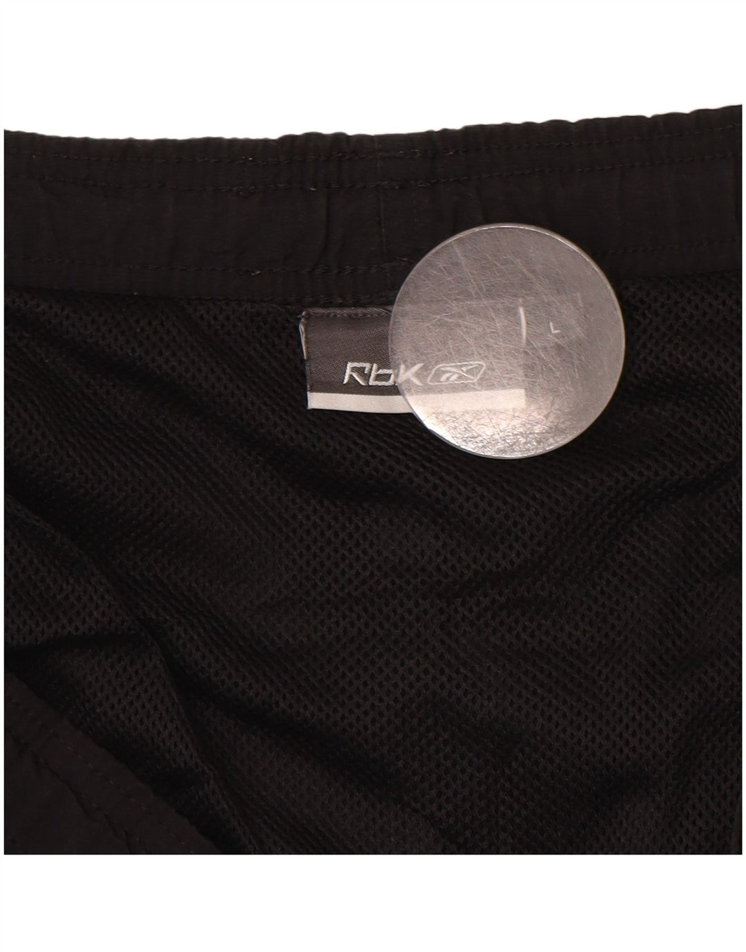 Shorts de natação masculinos Reebok grande nylon preto