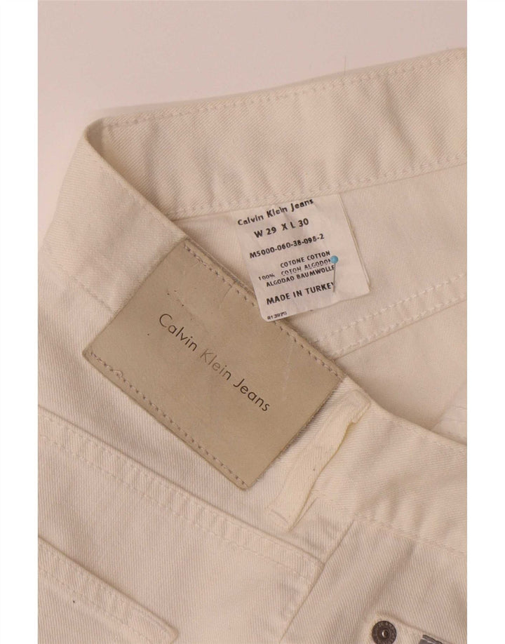 Calça jeans reta feminina Calvin Klein W29 L27 algodão branco
