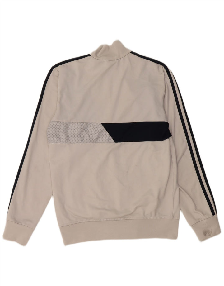 Adidas Mens Tracksuit Top Jacket UK 34/36 Pequeno Branco Colorblock Poliéster