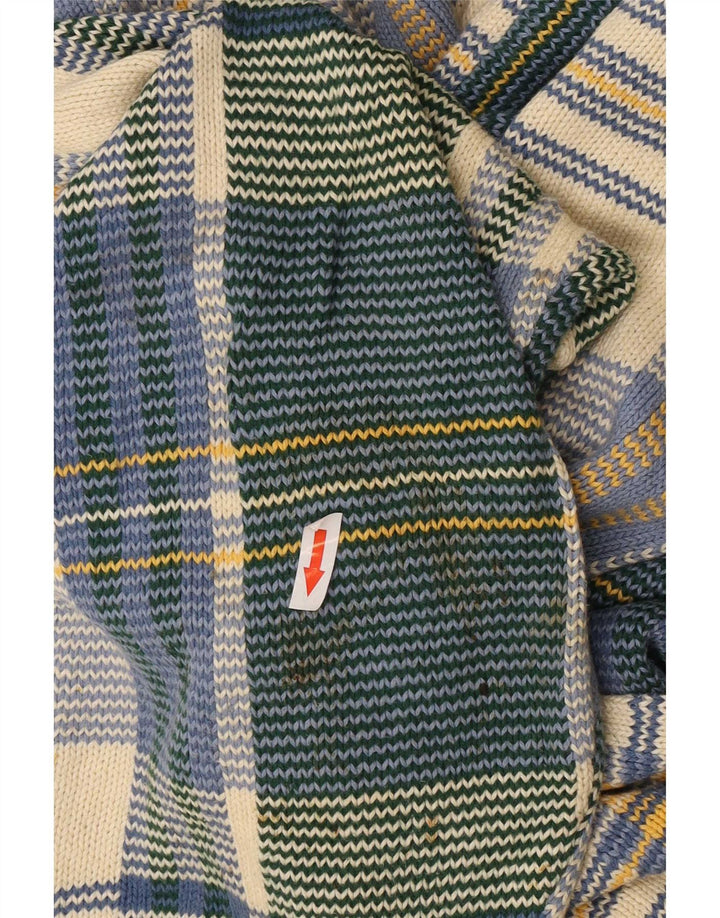 Suéter masculino Nautica com ajuste solto e gola redonda, grande xadrez multicolorido