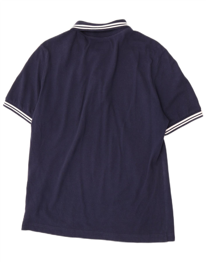 Camisa polo masculina Kappa médio algodão listrado azul marinho