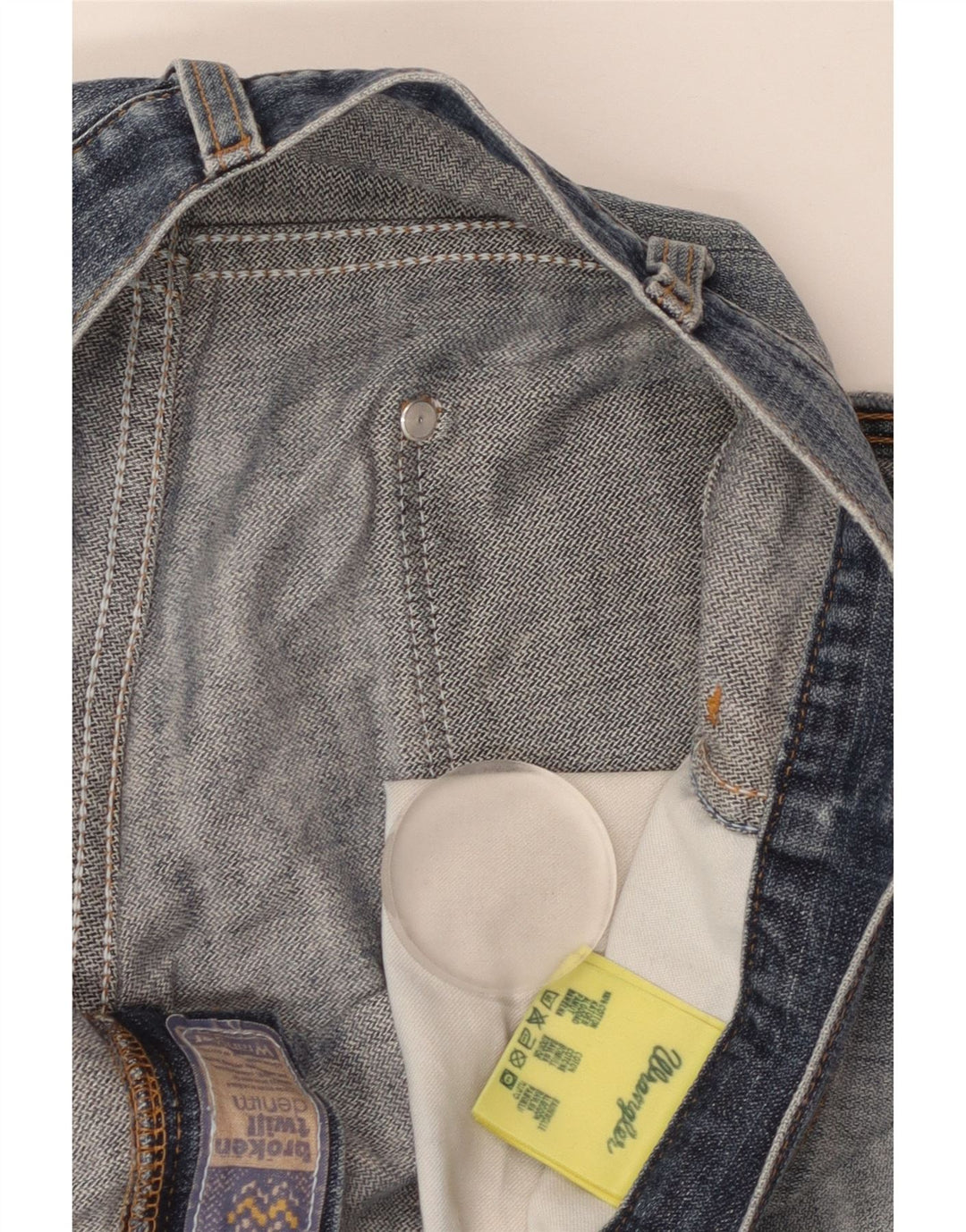Wrangler Mens Straight Jeans W36 L30 Azul Algodão