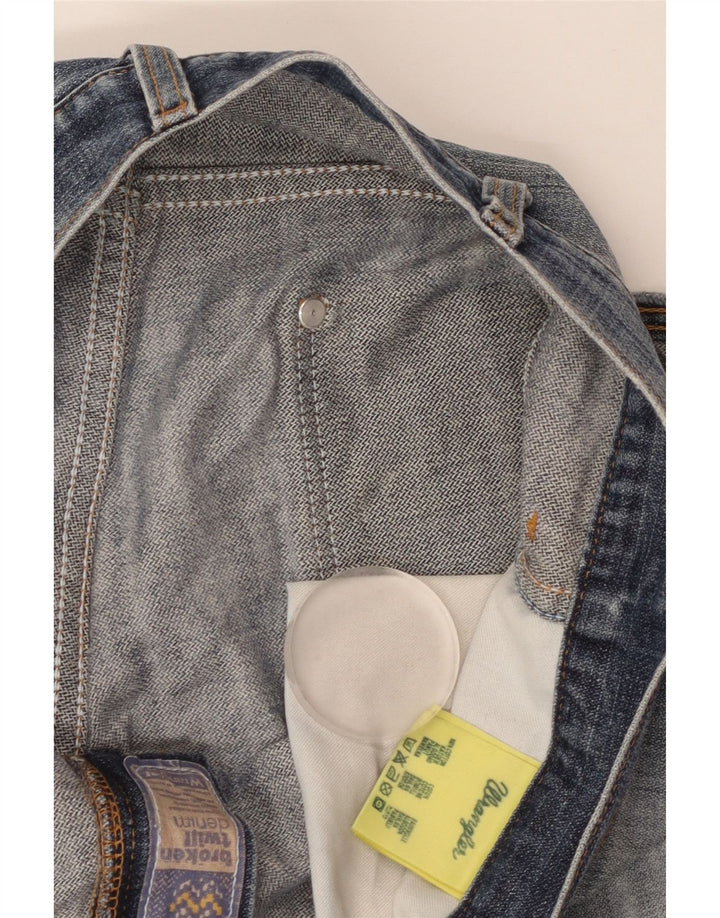 Wrangler Mens Straight Jeans W36 L30 Azul Algodão