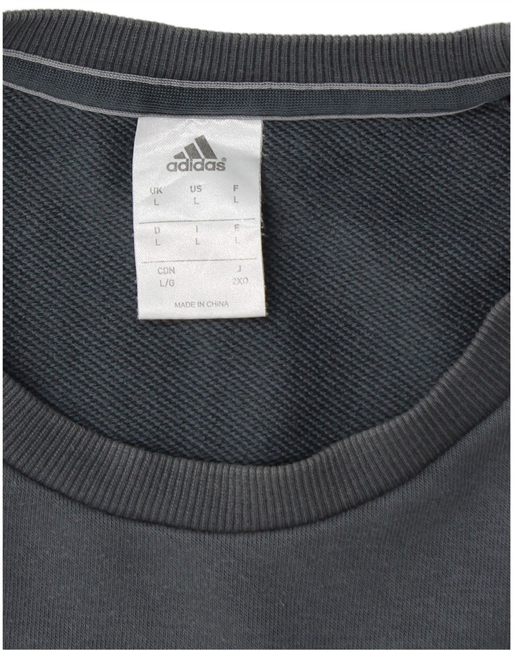 ADIDAS Mens Climalite Moletom Jumper Grande Algodão Azul Marinho