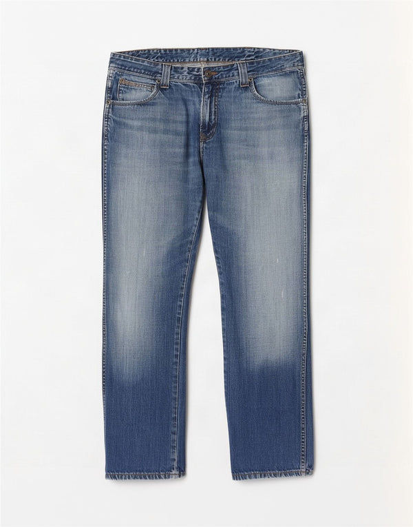 Wrangler Masculino Clyde Straight Jeans W36 L30 Azul Algodão