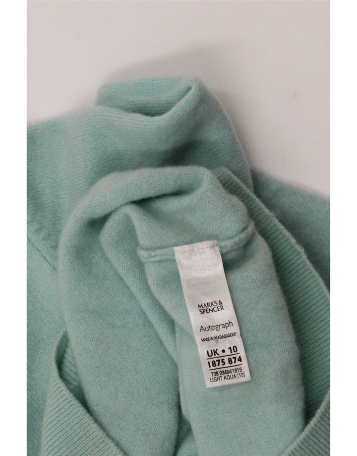 Suéter feminino Marks & Spencer com gola redonda Reino Unido 10 pequeno turquesa
