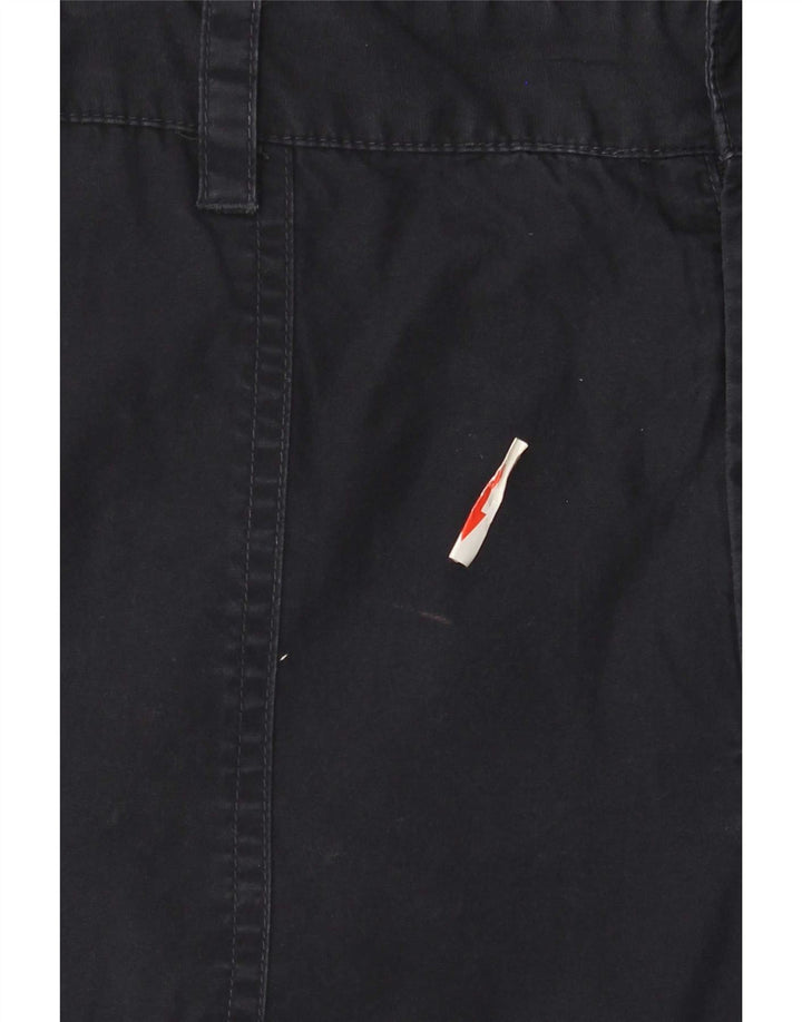 Calça feminina reta Capri Cargo Chaps US 8 médio W32 L21 azul marinho