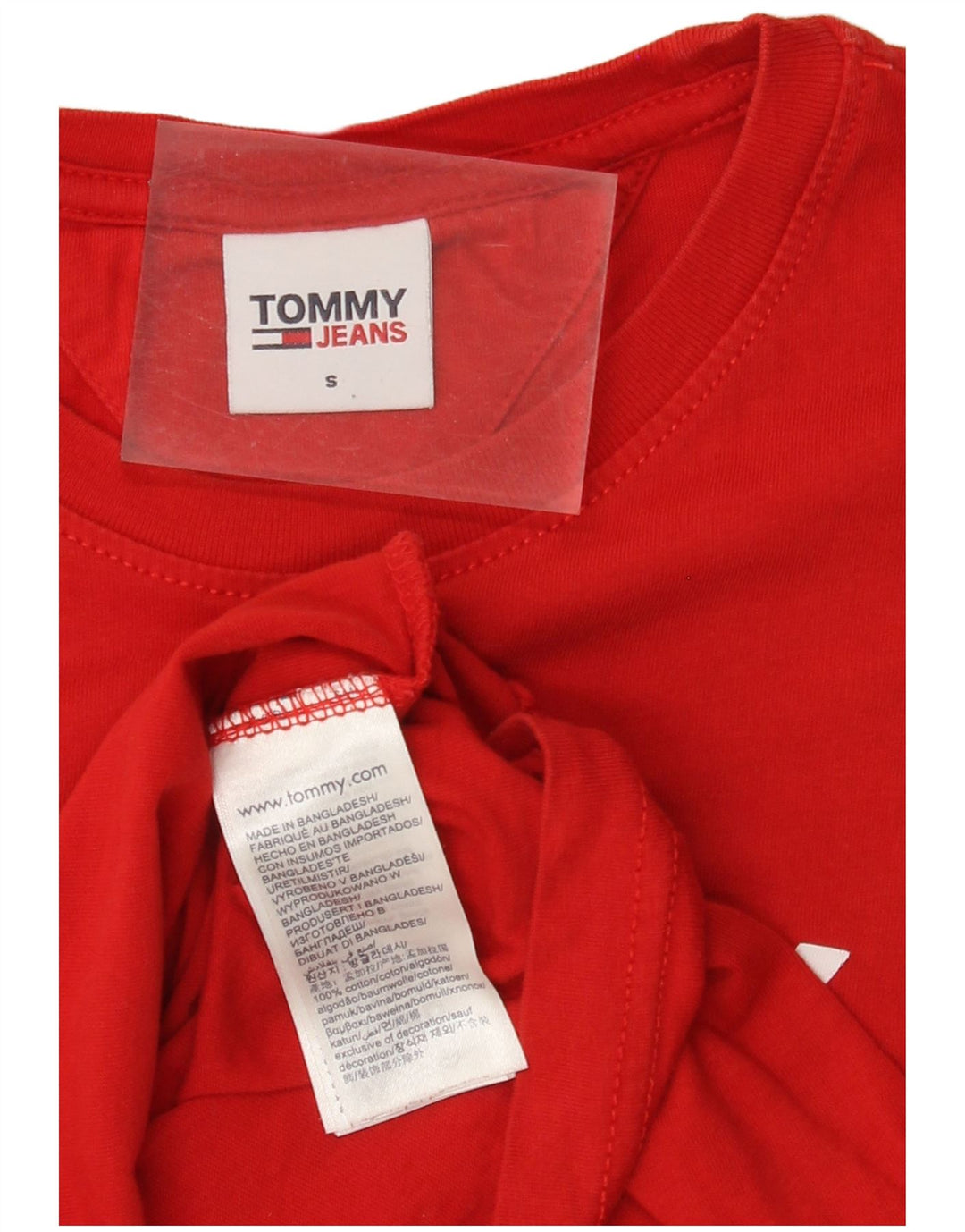 Camiseta masculina TOMMY HILFIGER com estampa gráfica pequena de algodão vermelho