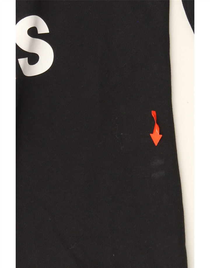 ADIDAS Womens Graphic Sweatshirt Jumper UK 12/14 Médio Algodão Preto