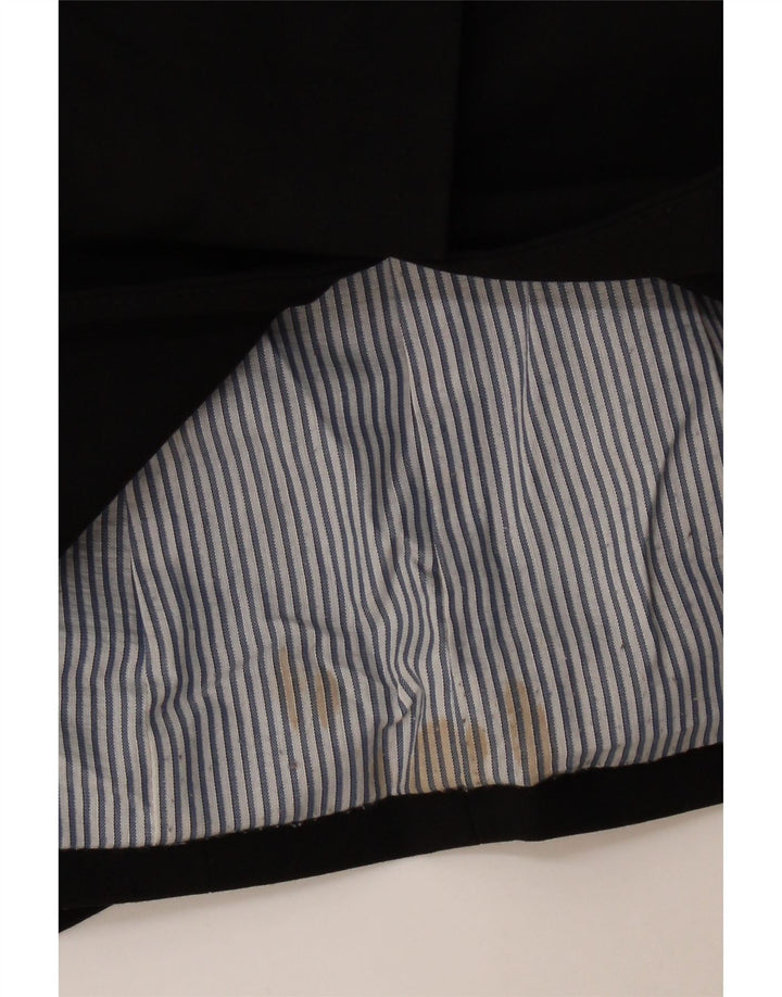 ZARA Jaqueta Blazer Feminina com 1 Botão Reino Unido 10 Pequena Poliéster Preta