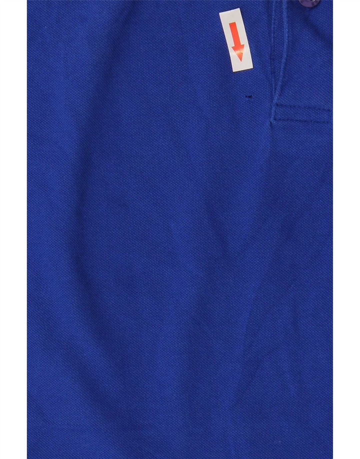 Camisa polo masculina Sun68 de algodão listrado azul médio