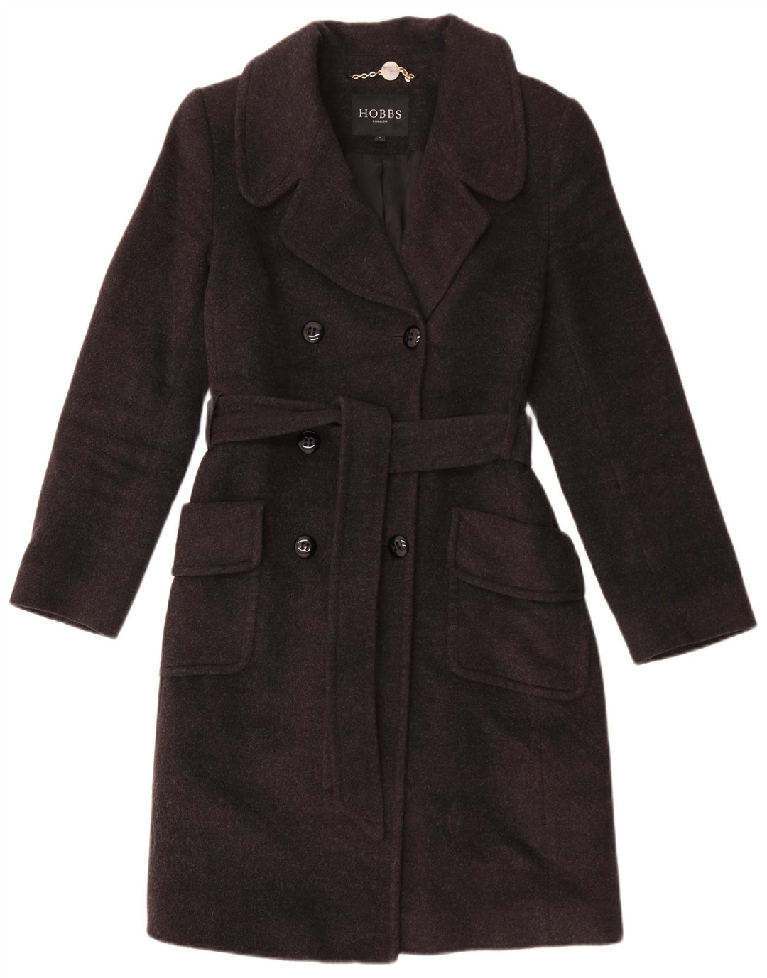 Casaco feminino Hobbs com peito duplo Reino Unido 8 lã cinza pequena