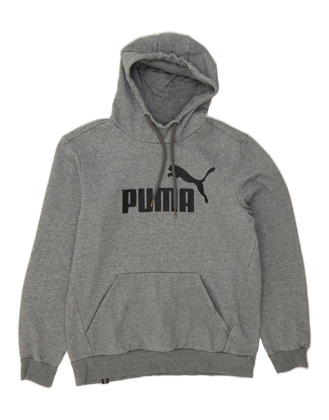 PUMA Mens Graphic Hoodie Jumper Medium Grey Cotton Vintage Puma and Second-Hand Puma from Messina Hembry 