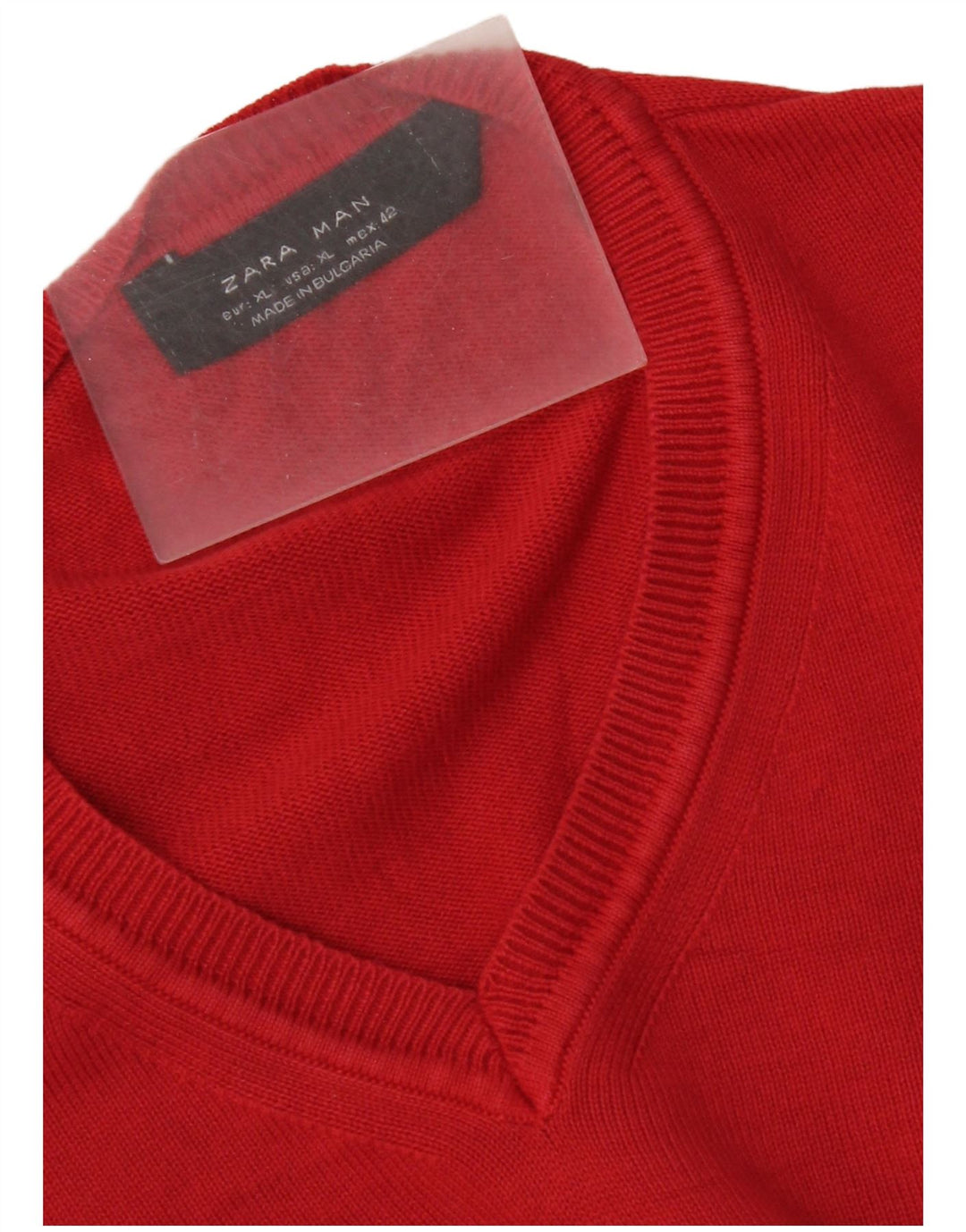 Suéter masculino Zara com decote em V XL vermelho