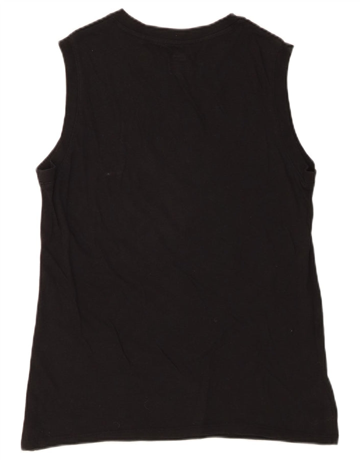 Colete gráfico feminino Levi's Top UK 10 pequeno algodão preto