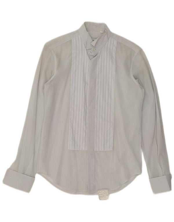 Camisa formal masculina Pal Zileri tamanho 14 1/2 37 algodão listrado azul pequeno