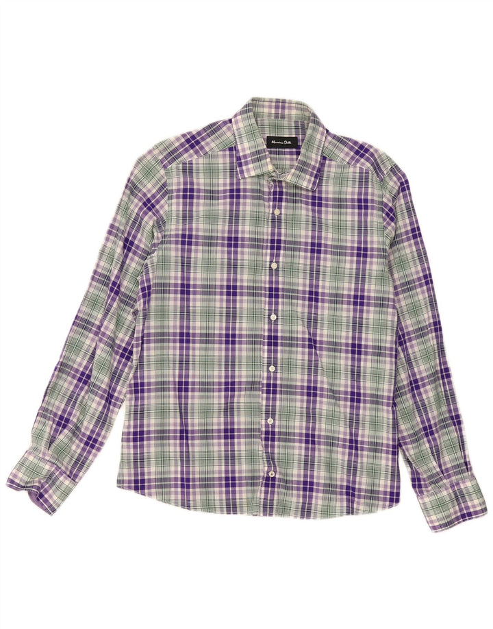 Camisa masculina Massimo Dutti xadrez grande multicolorida