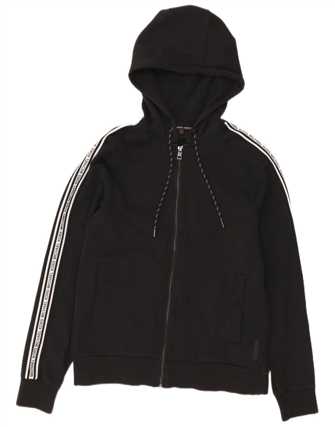 Suéter masculino com capuz e zíper gráfico MICHAEL KORS pequeno bloco colorido preto