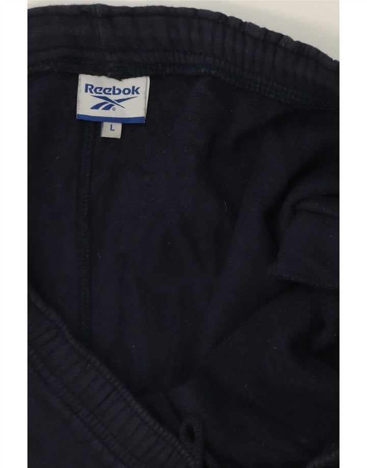 Calça de treino masculina Reebok grande algodão azul marinho