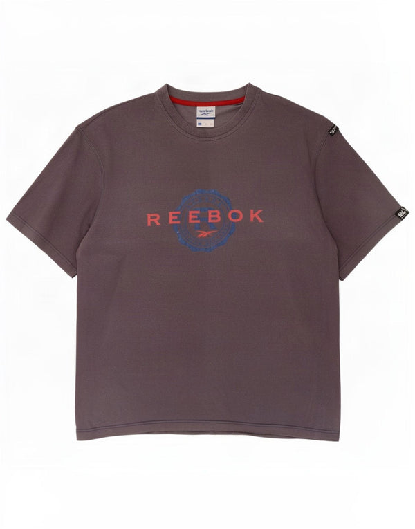 Reebok Mens Graphic T-Shirt Top Cinza Médio