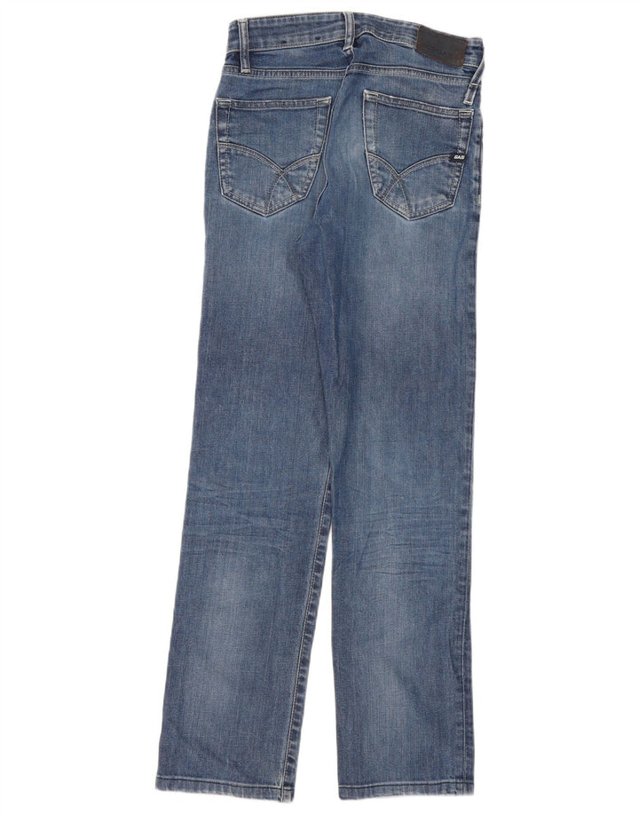 Gas Womens Straight Jeans W29 L30 Azul Algodão
