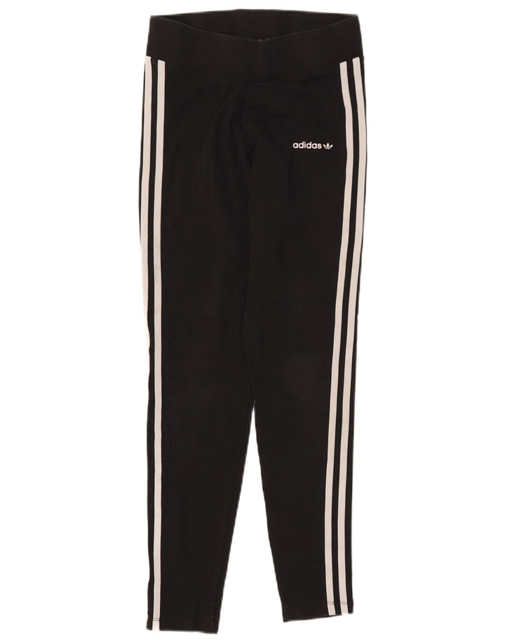 ADIDAS Womens Leggings UK 10 Small Black Cotton