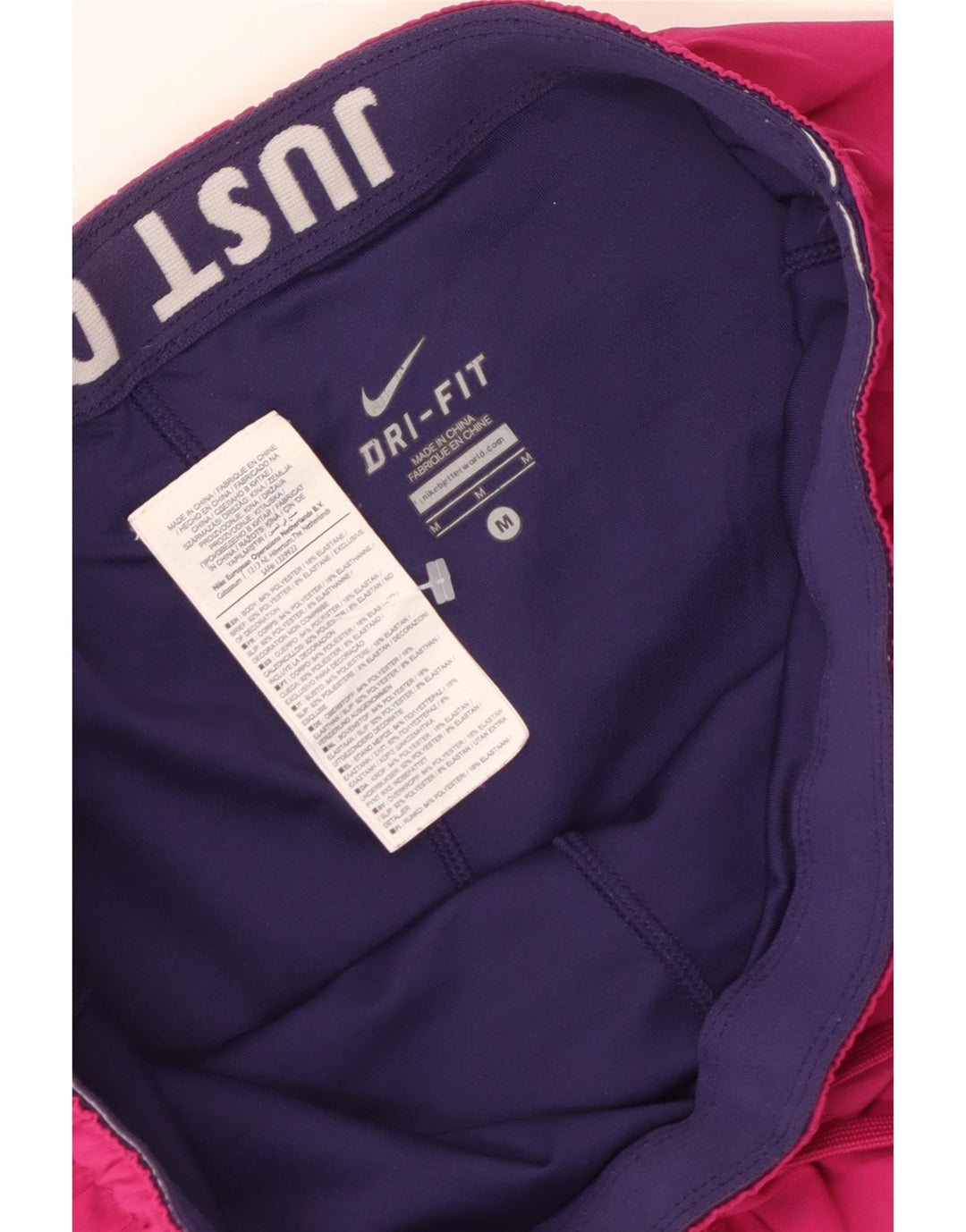 Shorts esportivos femininos NIKE Dri Fit UK 14 médio rosa poliéster