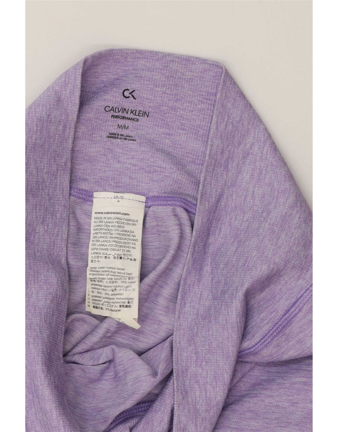 Leggings femininos Calvin Klein Graphic UK 12 poliéster manchado roxo médio
