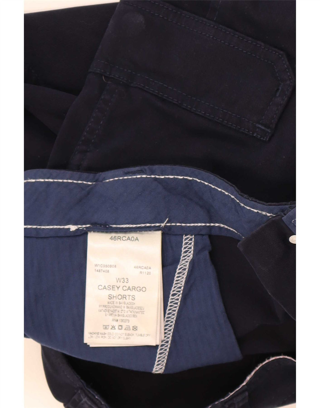 Wrangler Mens Casey Cargo Shorts W33 Médio Azul Marinho Algodão