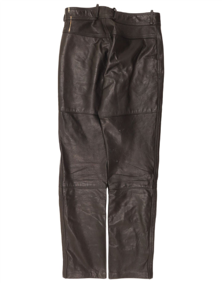 Calça masculina de couro Hein Gericke EU 50 médio W30 L33 couro preto