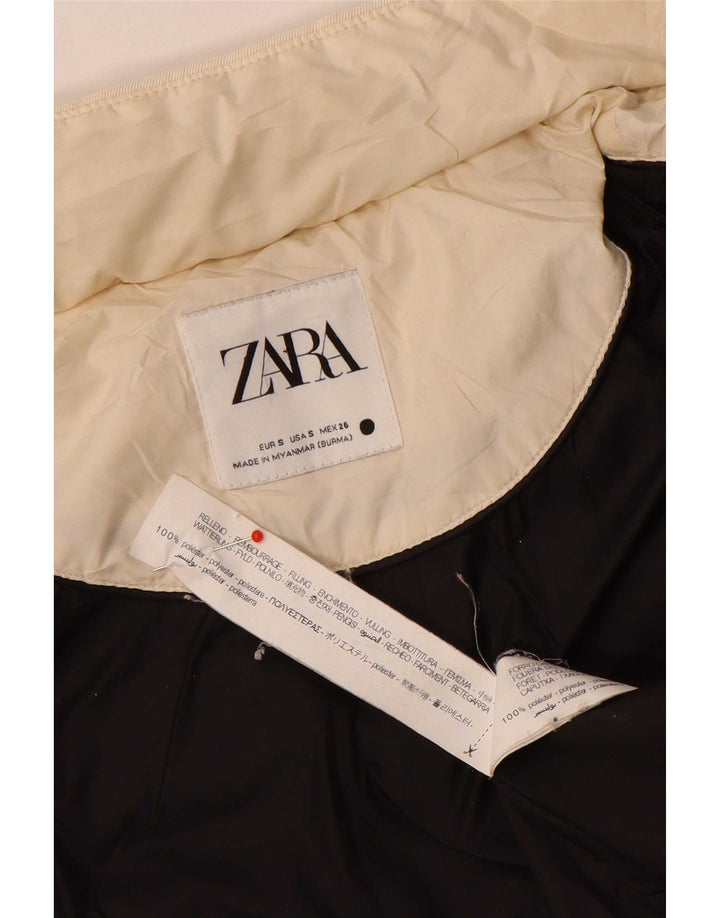 Casaco acolchoado feminino Zara UK 10 pequeno poliéster branco