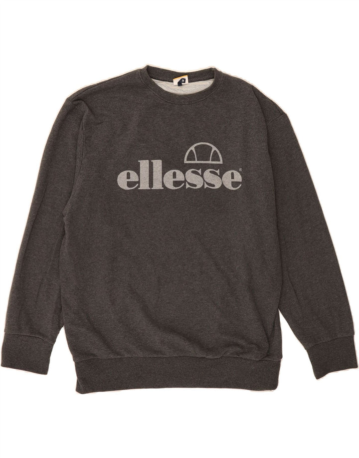 ELLESSE Mens Graphic Sweatshirt Jumper Medium Grey Cotton Vintage Ellesse and Second-Hand Ellesse from Messina Hembry 